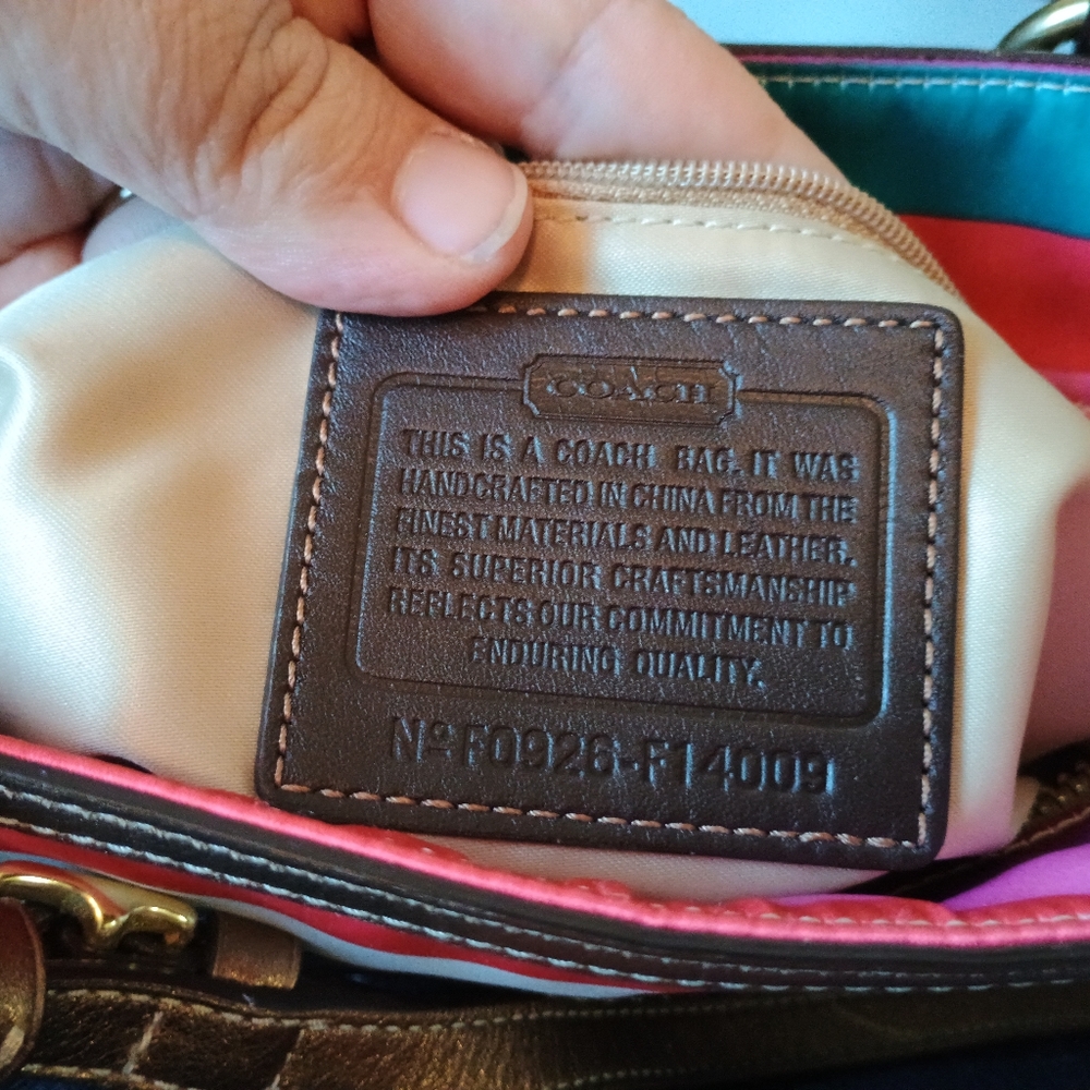 Coach Legacy Stripe Sateen Tote - Picture 3 of 9